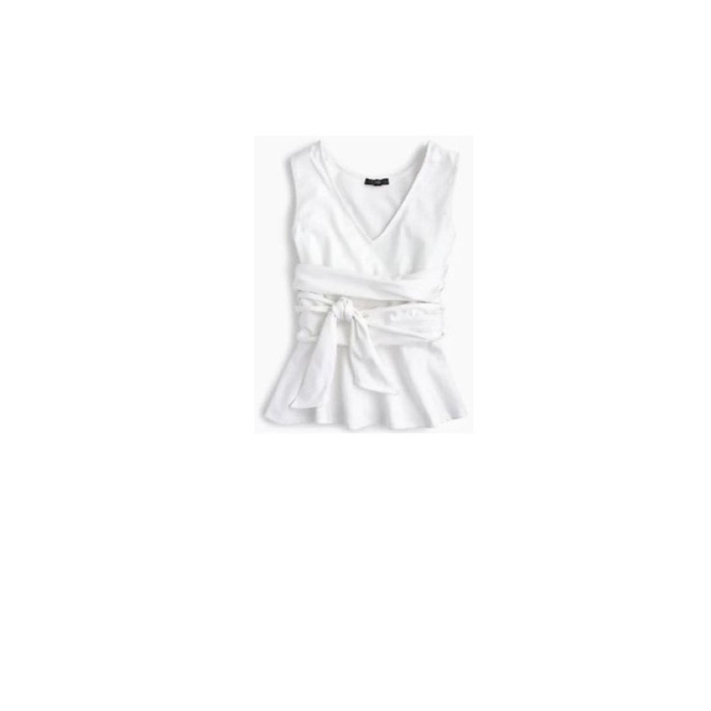 J Crew sleeveless tie waist peplum top XS